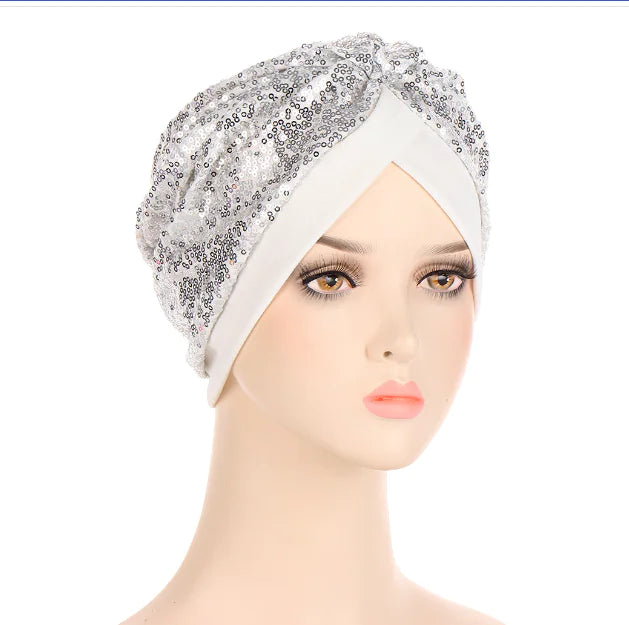 Sequin Turban Hat