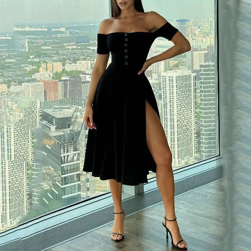 Elegant Loose Solid Dress