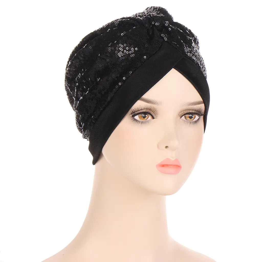 Sequin Turban Hat