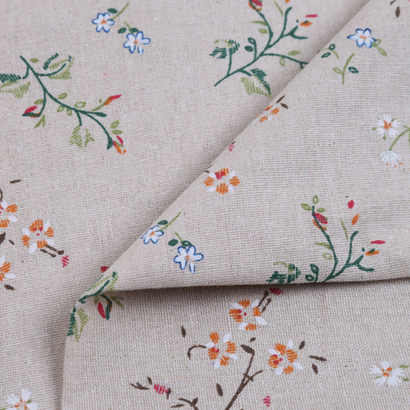 Pastoral Gardenia Cotton Linen Fabric for Upholstery
