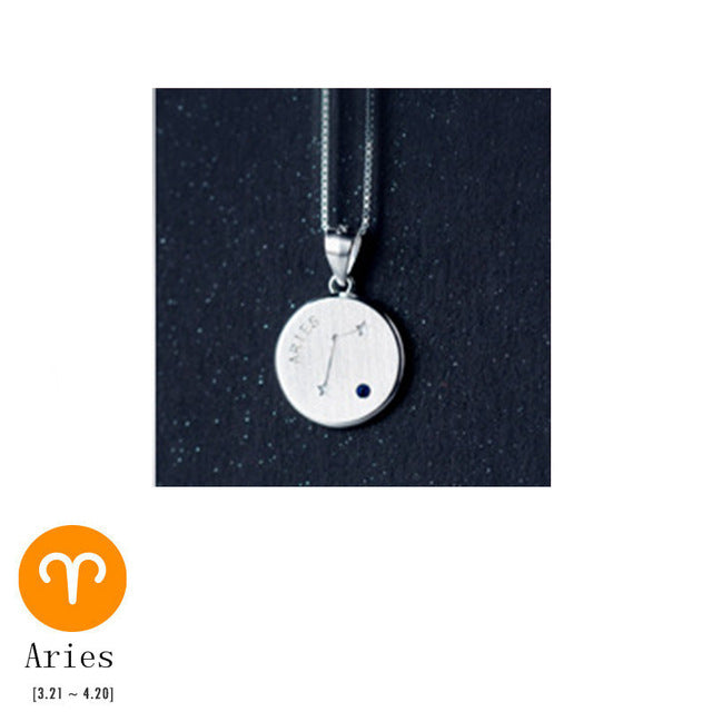 S925 Silver Zodiac Pendant Necklace with Diamonds