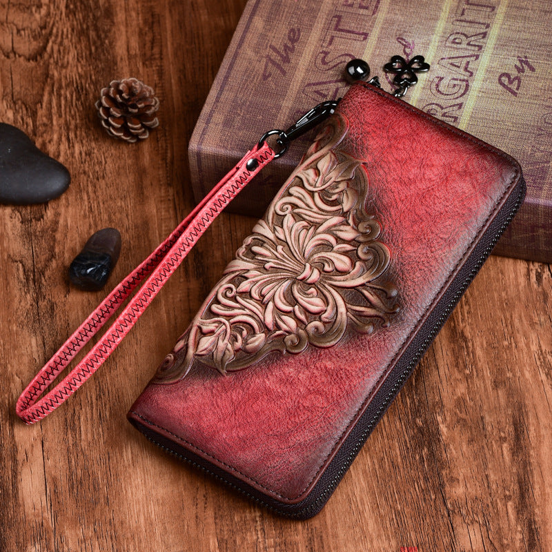 Retro Leather Clutch Bag for Women