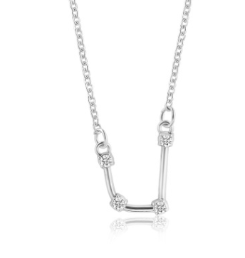 Zodiac Sign Necklace with Zircon Pendant