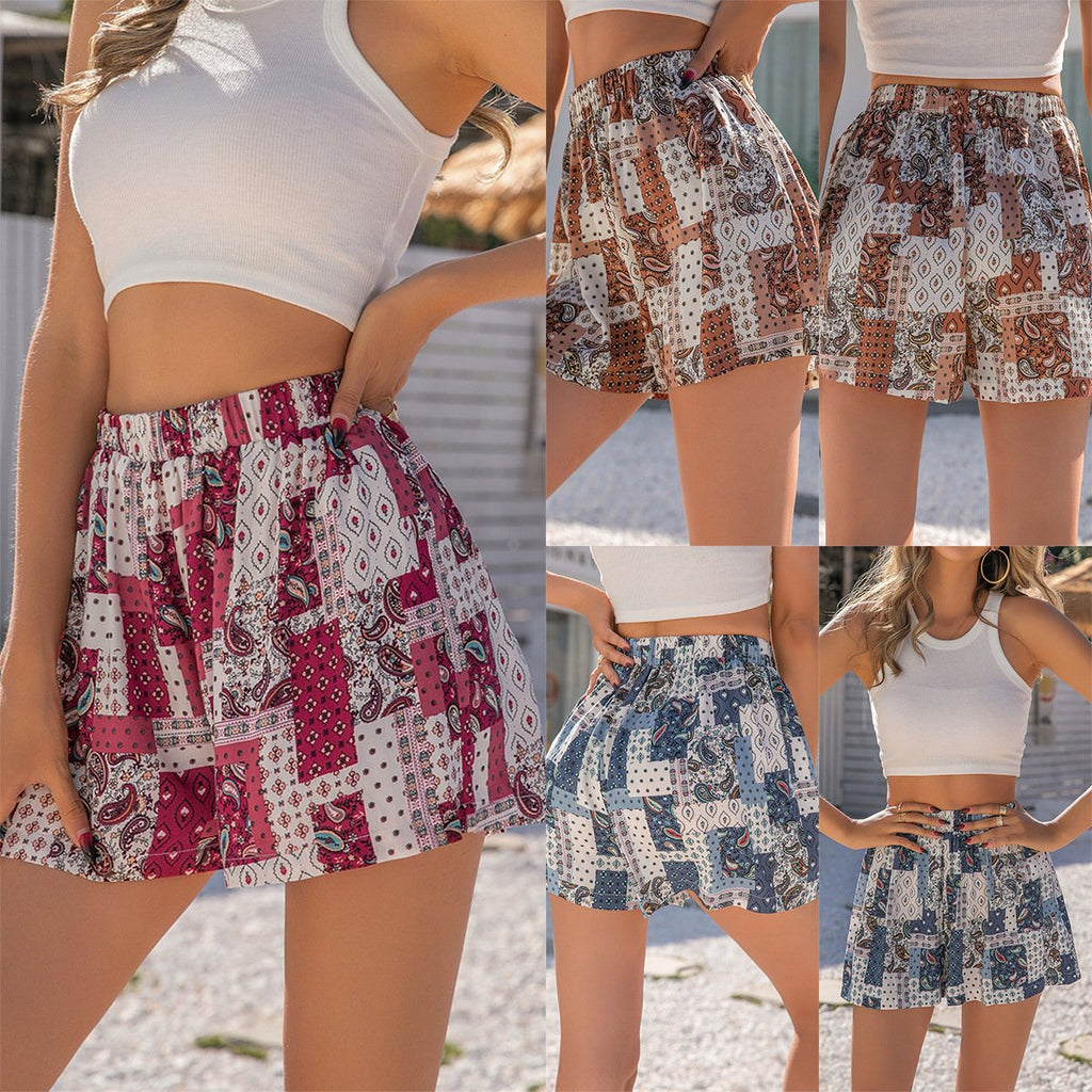 Women's Bohemian Beach Resort Print Shorts