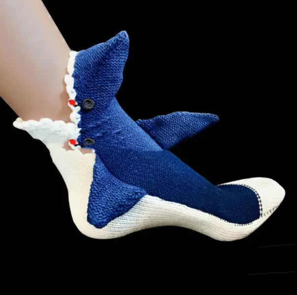 Shark Bite Wool Knitted Indoor Slipper Socks