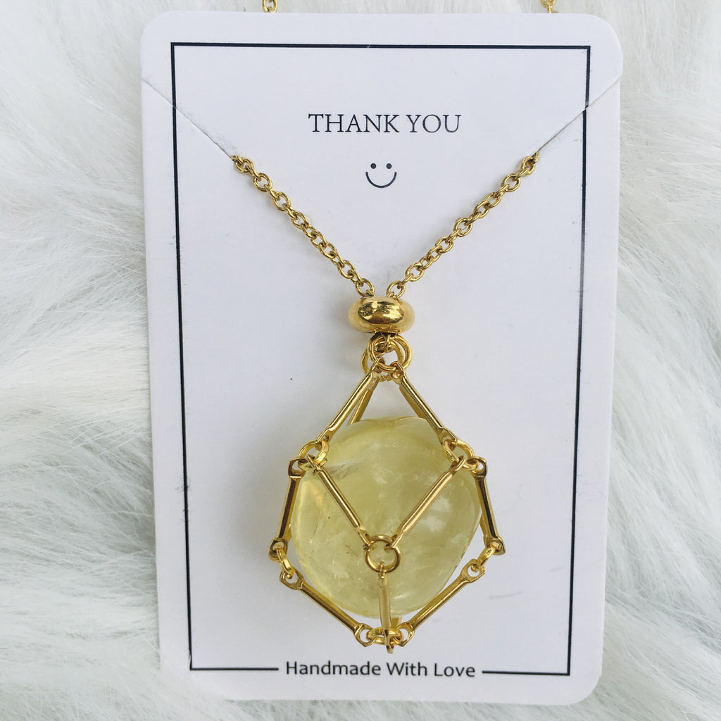 Crystal Raw Stone Pendant Necklace