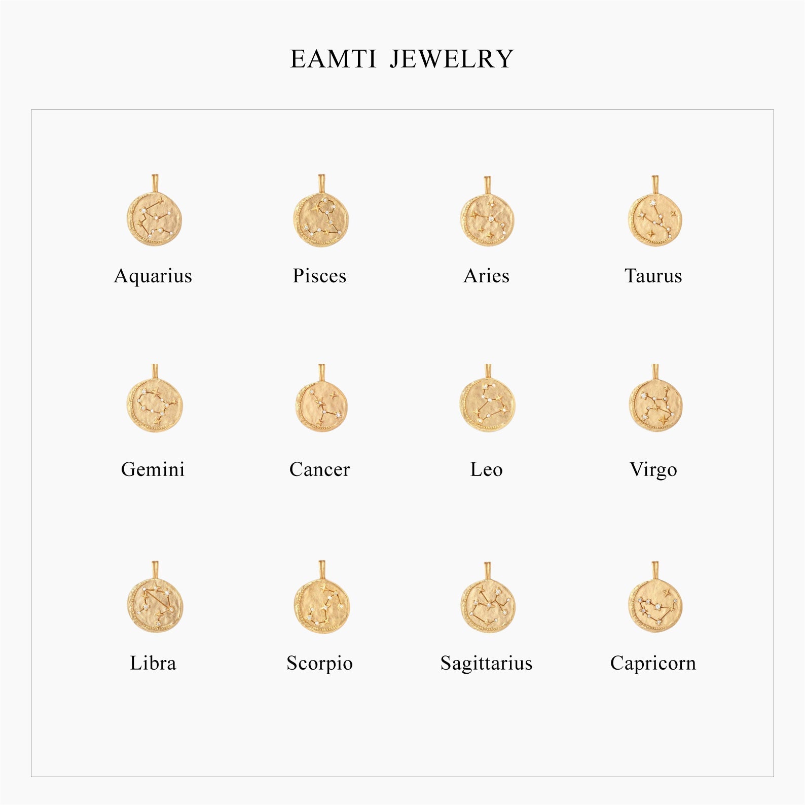 14K Gold Plated Aries Zodiac Personalized Pendant Necklace