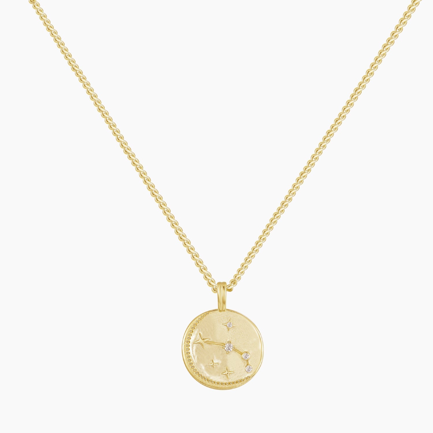 14K Gold Plated Aries Zodiac Personalized Pendant Necklace