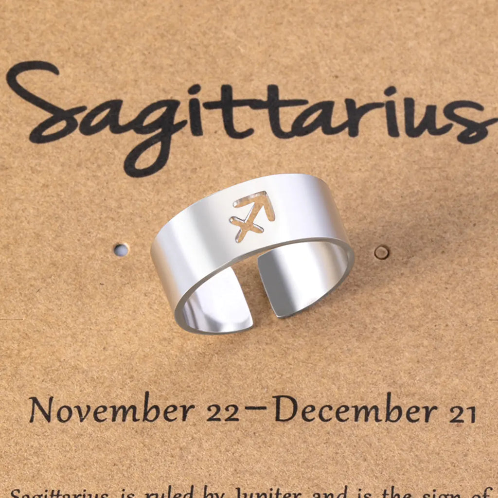 Virgo Zodiac Stainless Steel Ring with Card Packaging