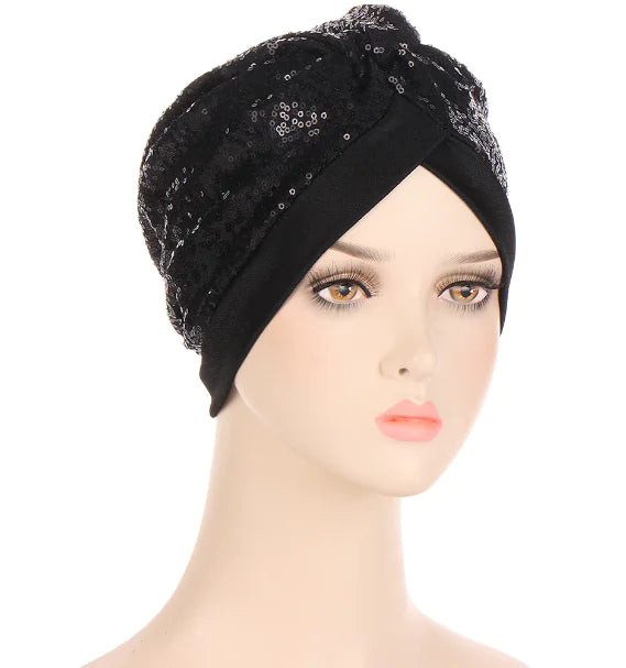 Sequin Turban Hat