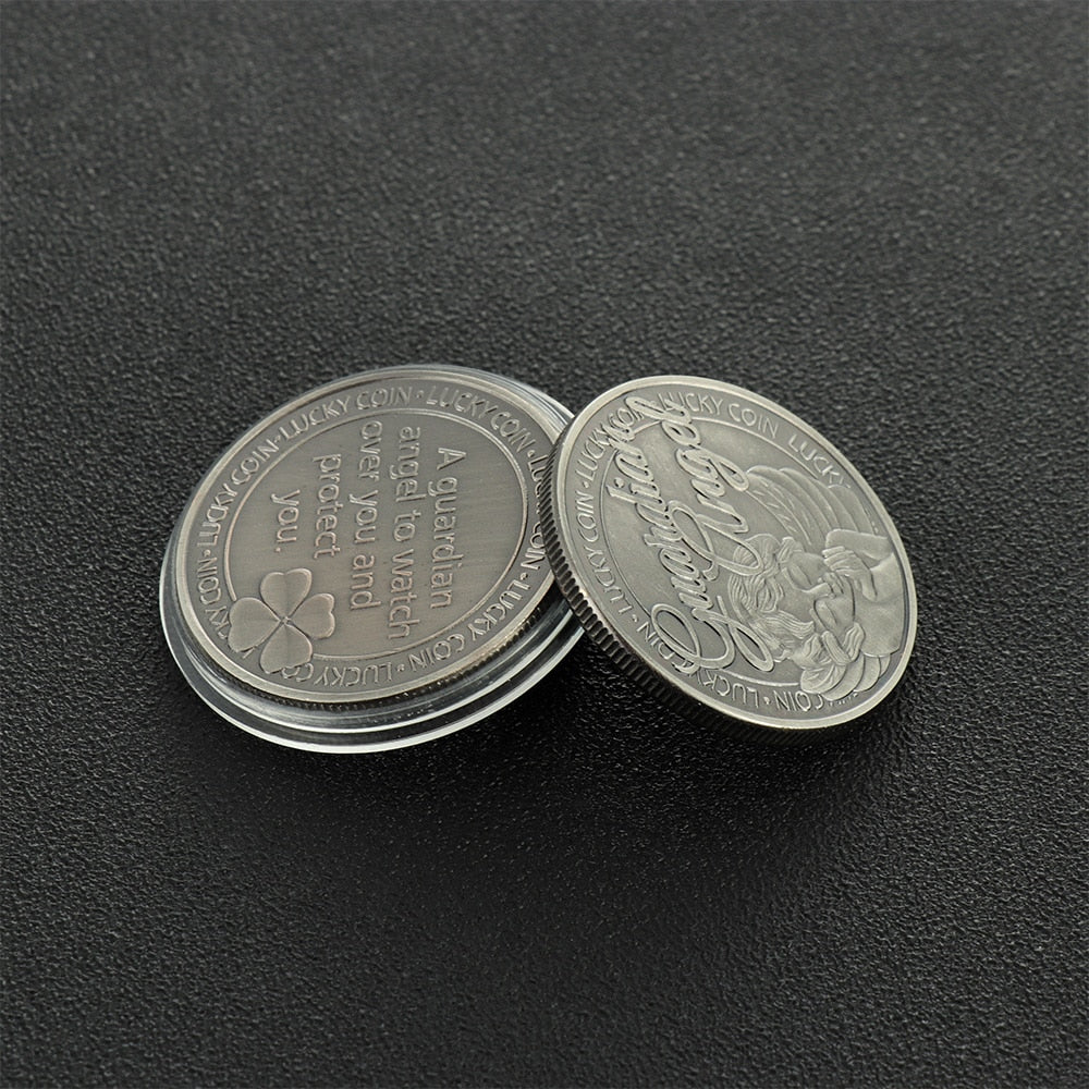1PC Lovely Commemorative Coin Lucky Angle Words