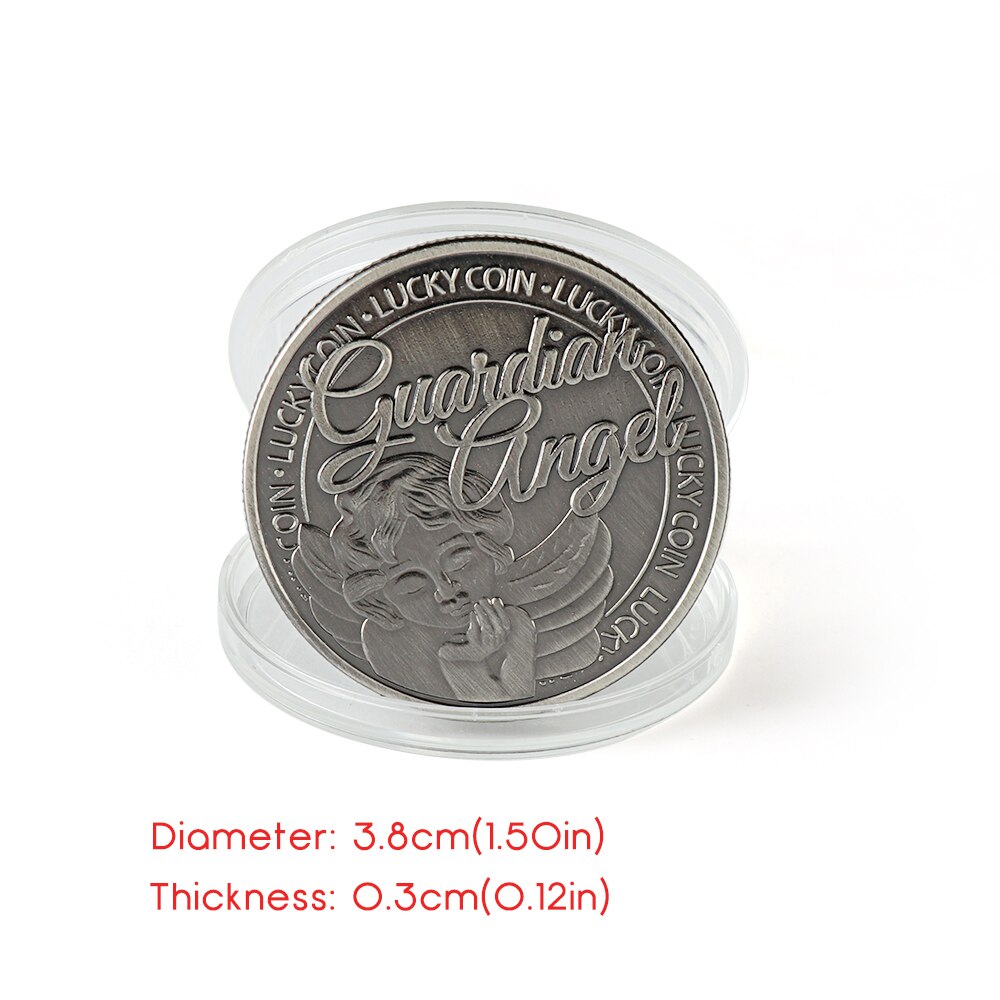 1PC Lovely Commemorative Coin Lucky Angle Words