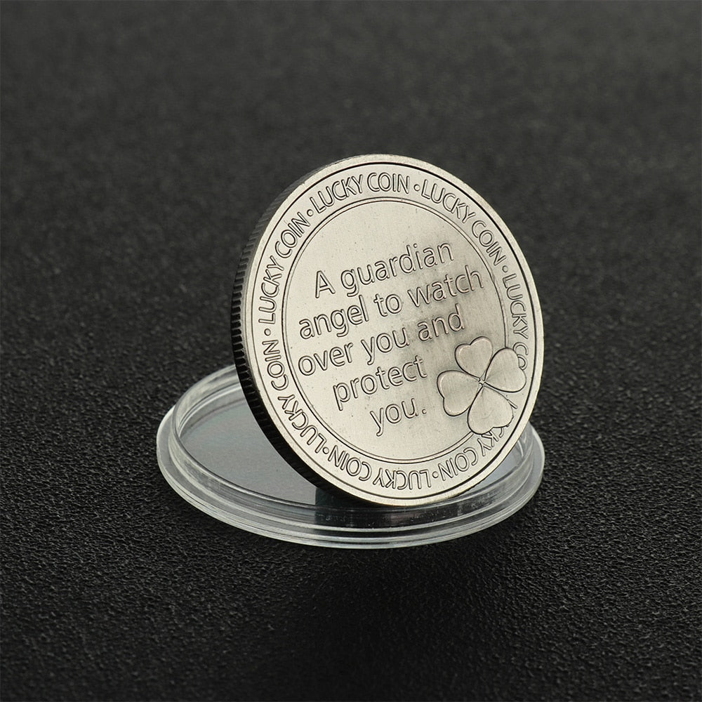 1PC Lovely Commemorative Coin Lucky Angle Words
