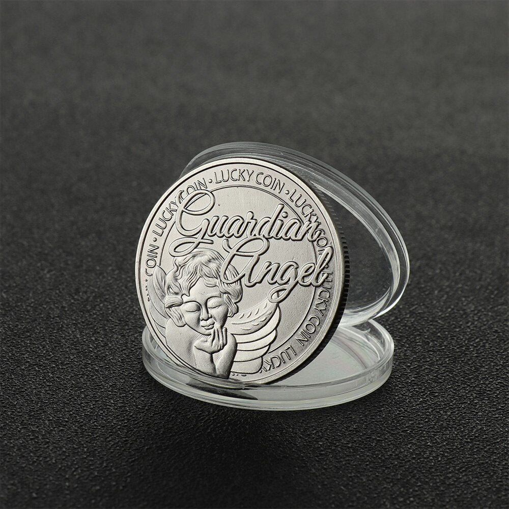 1PC Lovely Commemorative Coin Lucky Angle Words
