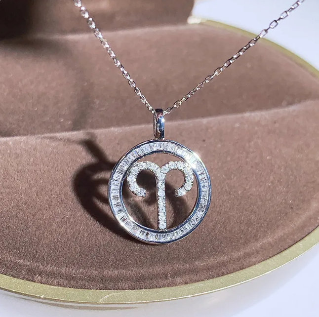 Zircon Pendant Twelve Zodiac Guardian Necklace