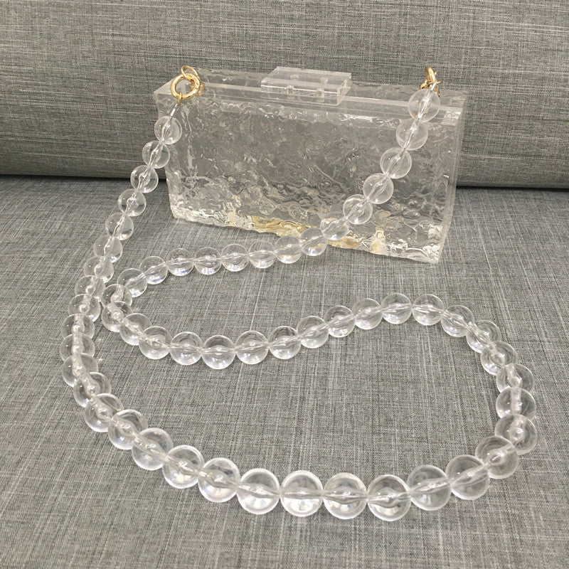 Women's Transparent Acrylic Ice Crack Diagonal Bag