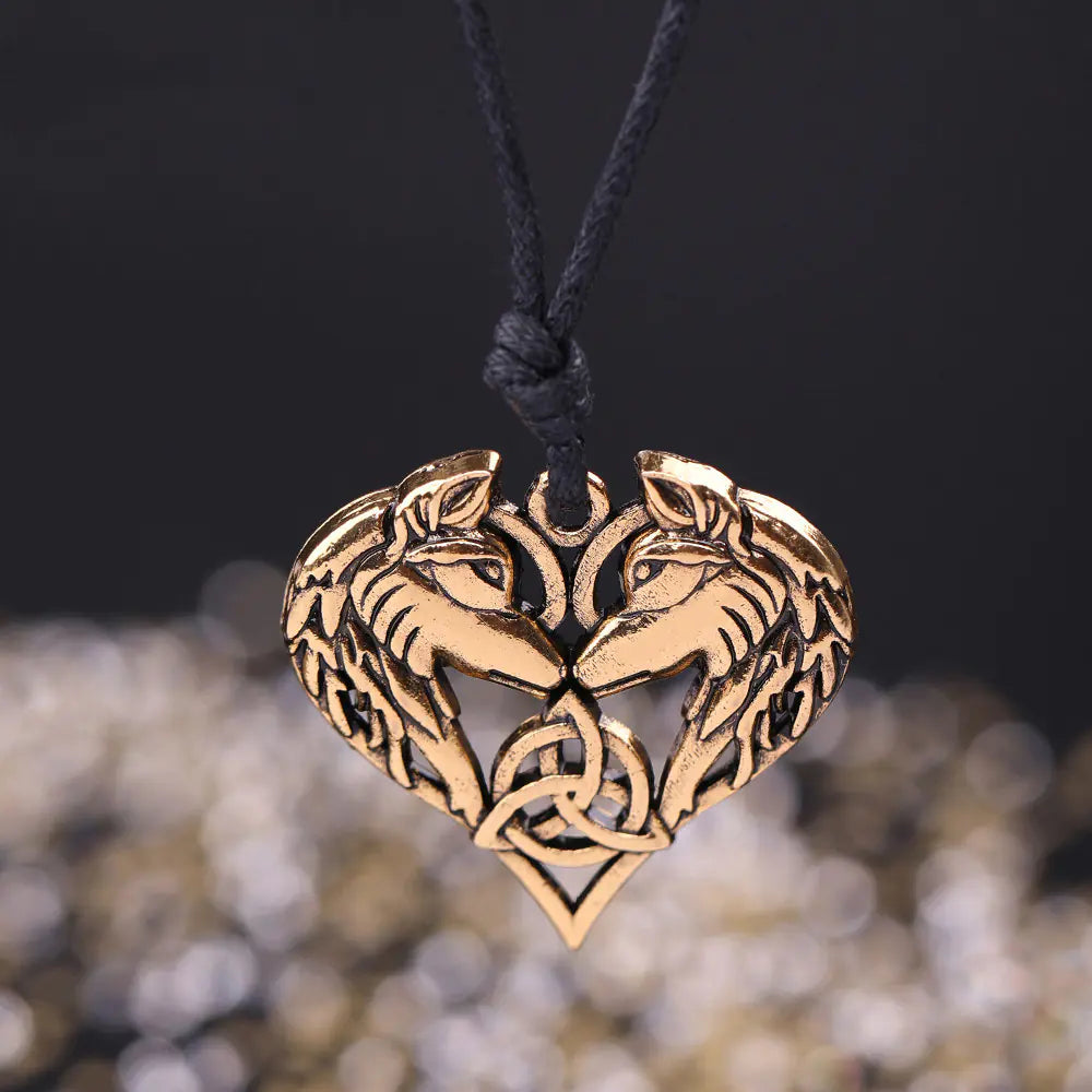 Heart Pendant Necklace with Zodiac Animal Design