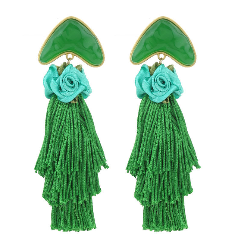 Handmade Fabric Flower Earrings - Fashionable Design