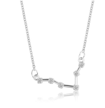 Zodiac Sign Necklace with Zircon Pendant