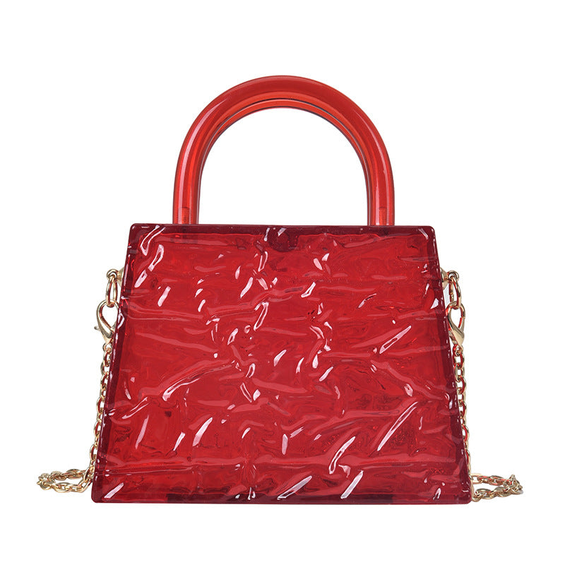 Ice Cracked Transparent Acrylic Portable Jelly Bag