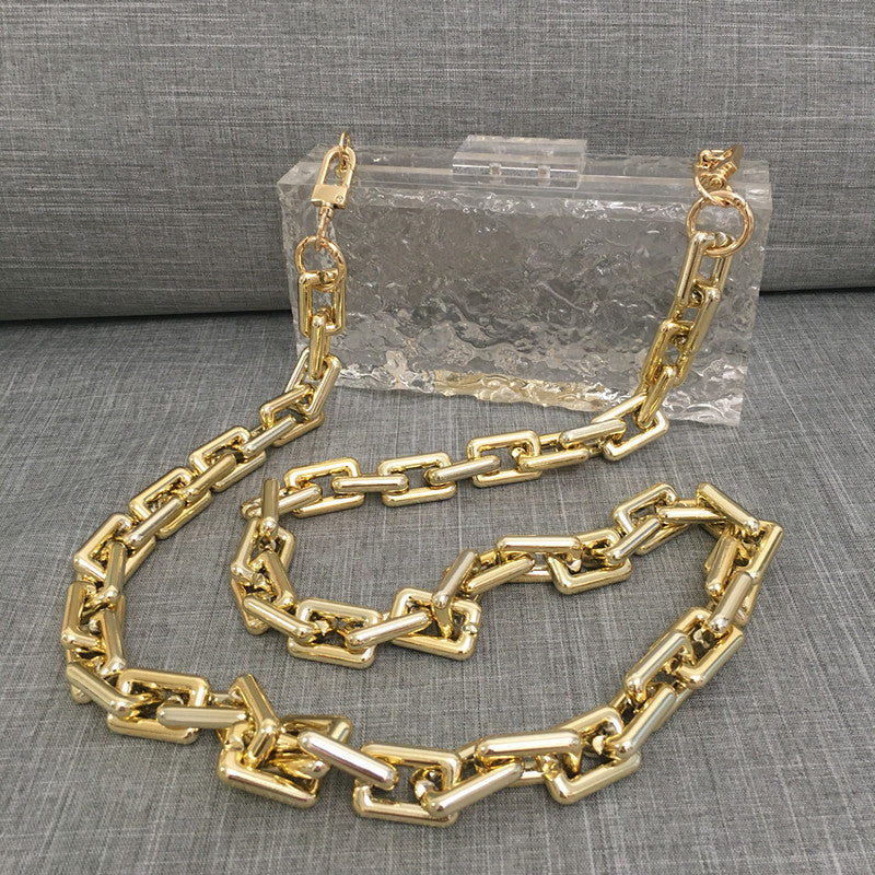 Women's Transparent Acrylic Ice Crack Diagonal Bag