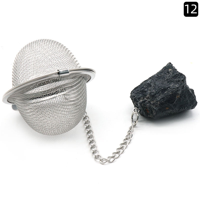 Natural Raw Gemstone Tea Filter Ball Kitchen Gadget