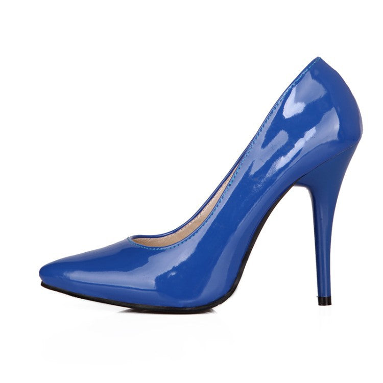 Women's Spring/Summer Patent Leather Pointed Heels