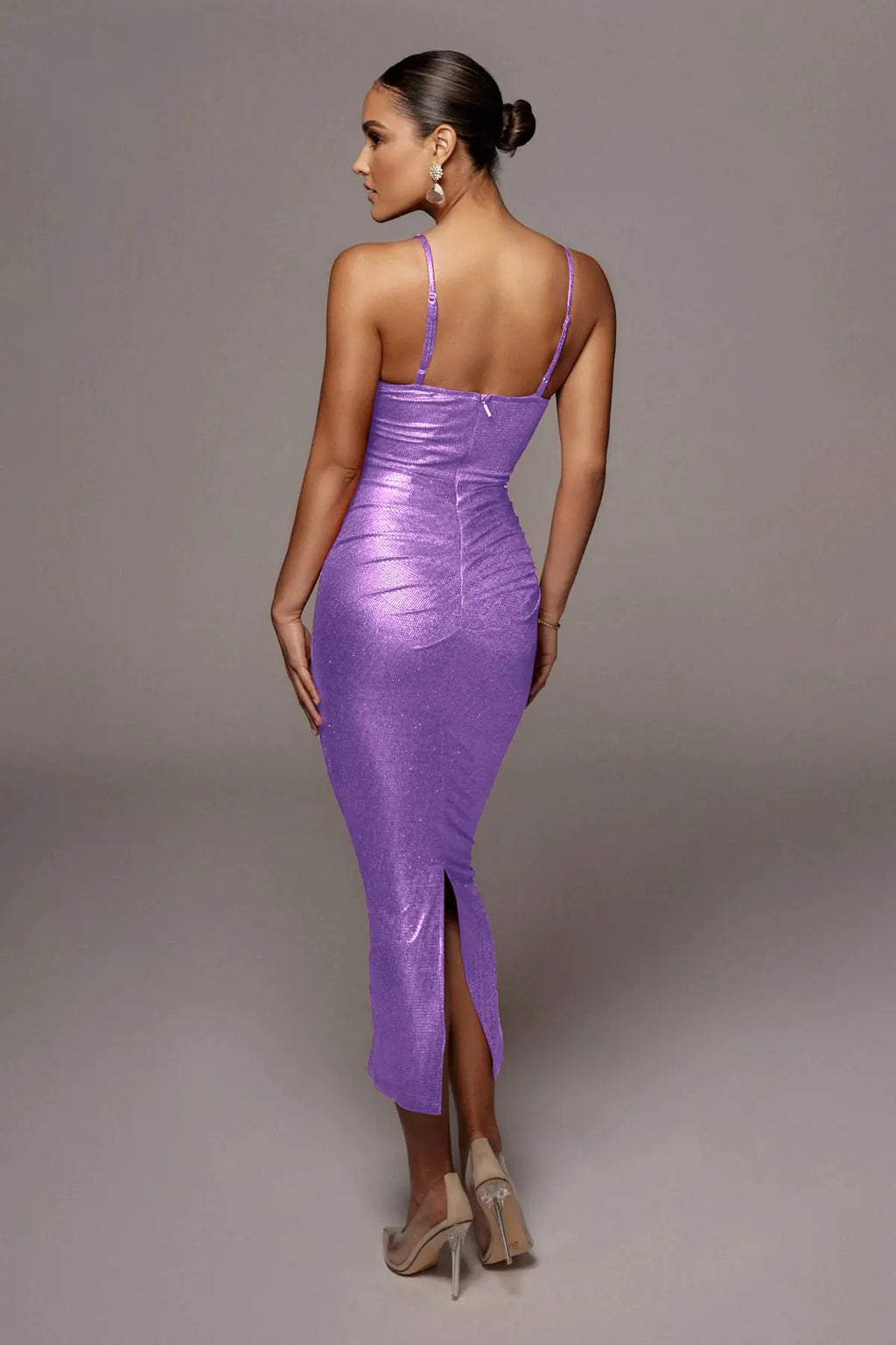 Lady Sexy Pleated Sheath Dress with Suspenders