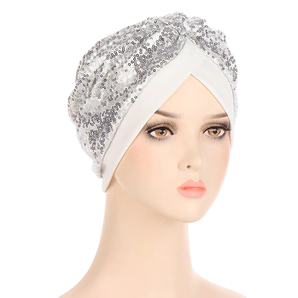 Sequin Turban Hat
