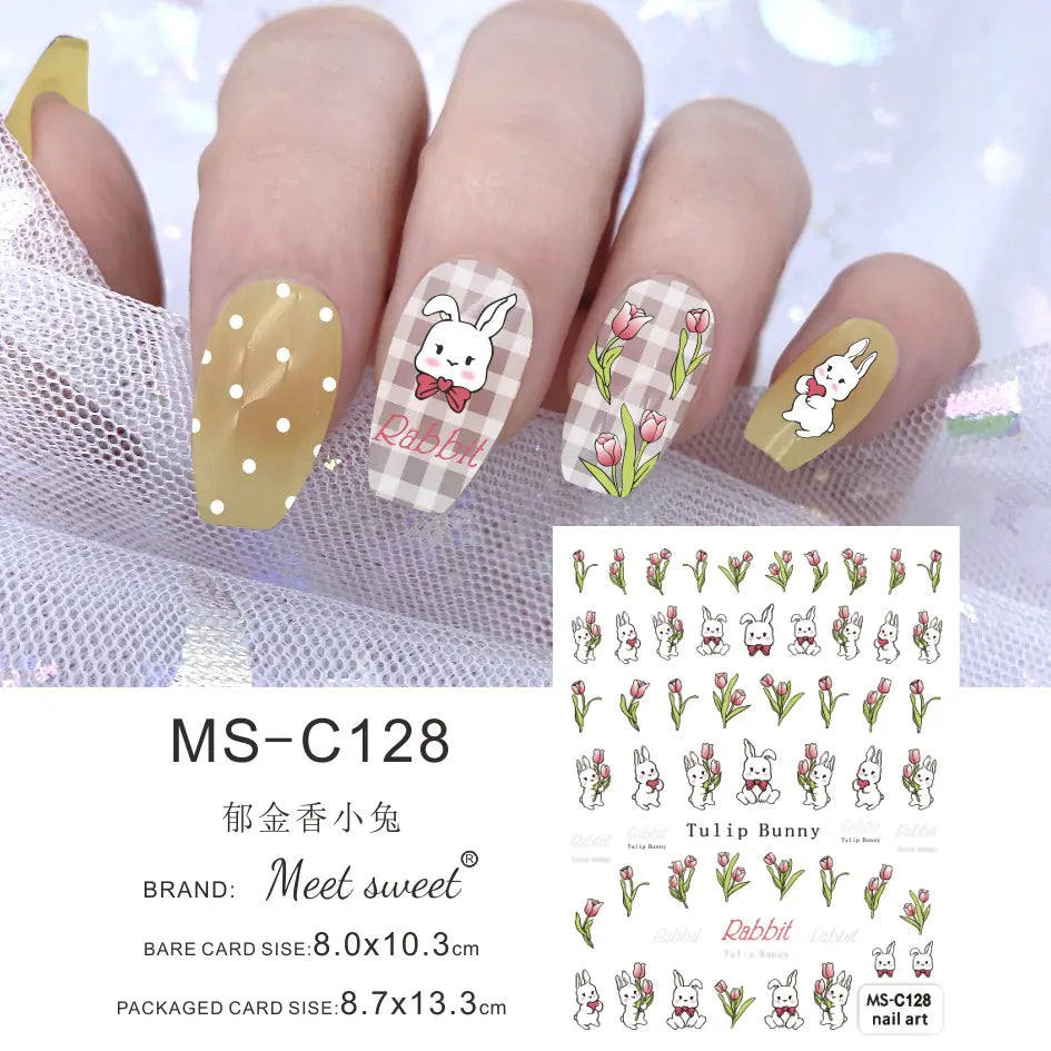 Nail Art Stickers - Camellia, Lily, and Poppy Designs