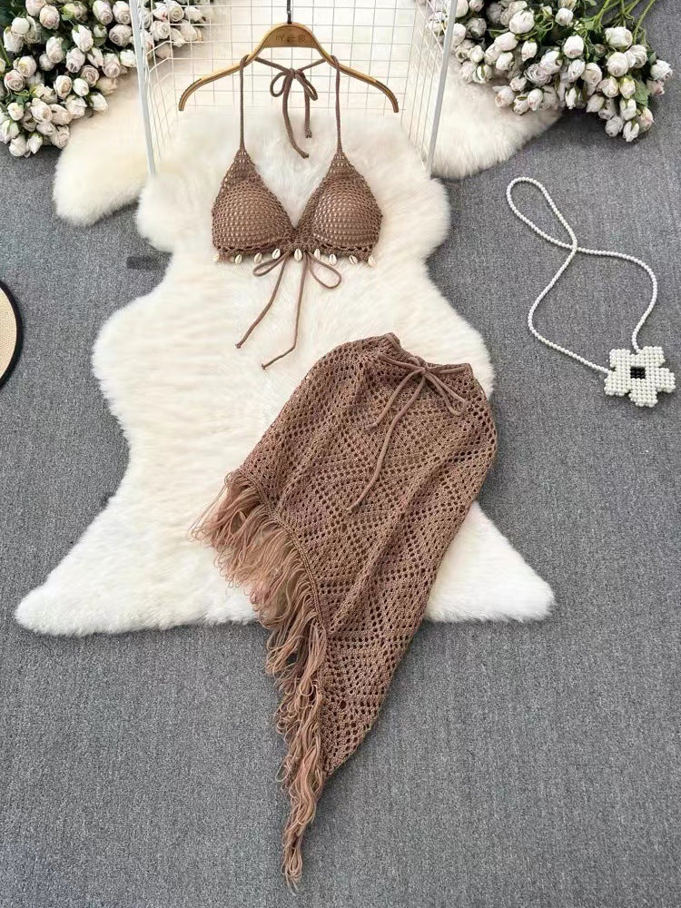 SINGREINY INS Vacation Sexy Strapless Bikini Set
