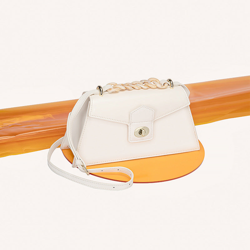 Cowhide Fashion Beaded Women's Messenger Handbag