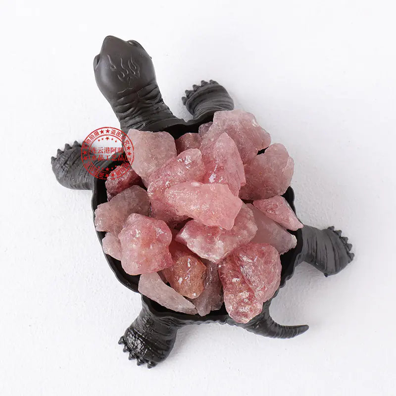 Natural Crystal Turtle Figurine with Amethyst & Citrine