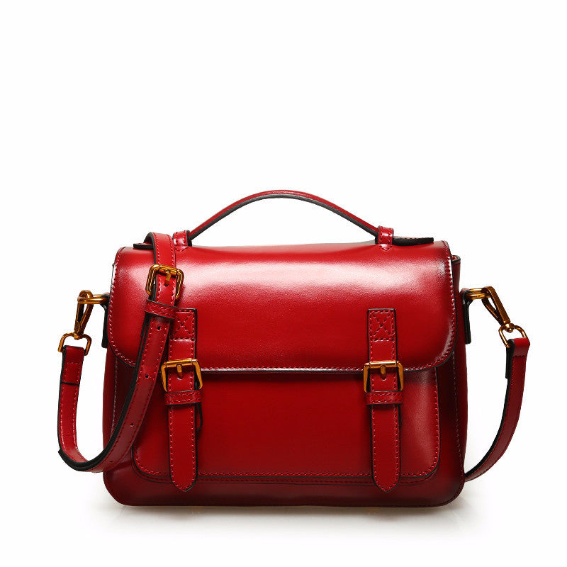 All-Match Trendy Cowhide Messenger Handbag for Women