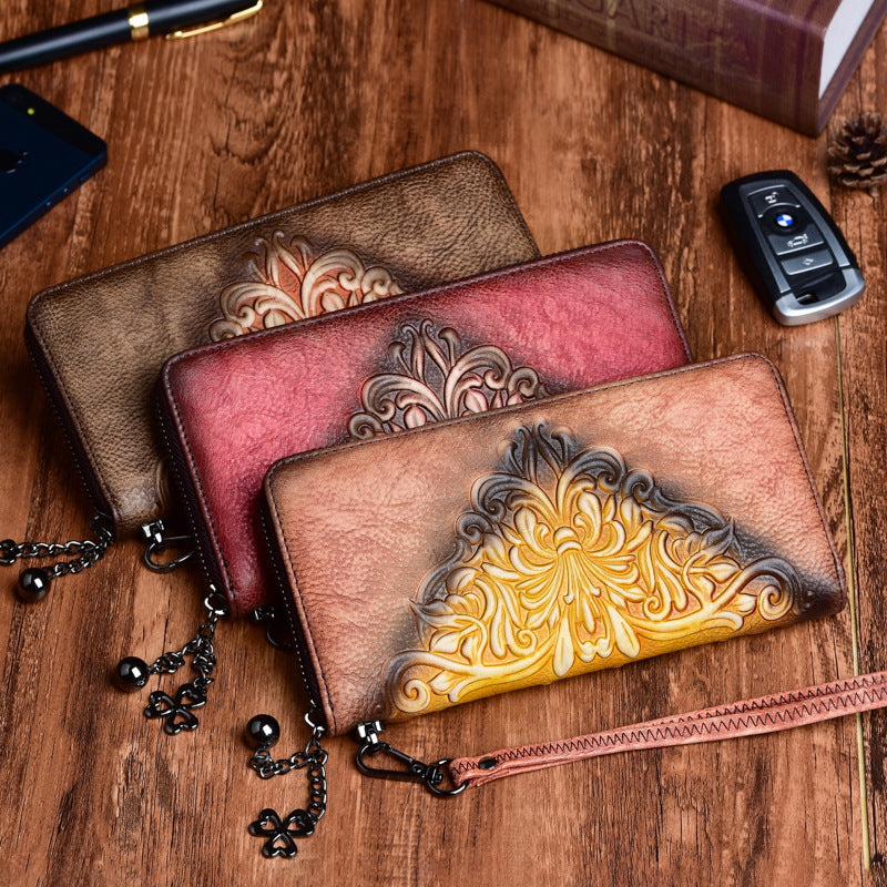 Retro Leather Clutch Bag for Women