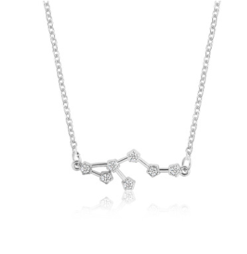 Zodiac Sign Necklace with Zircon Pendant
