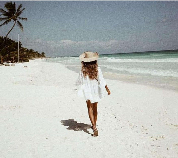 Lace Cutout Vacation Style Shirt and Beach Dress