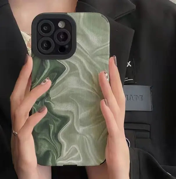 Matcha Green All-Inclusive Silicone Phone Case for Women