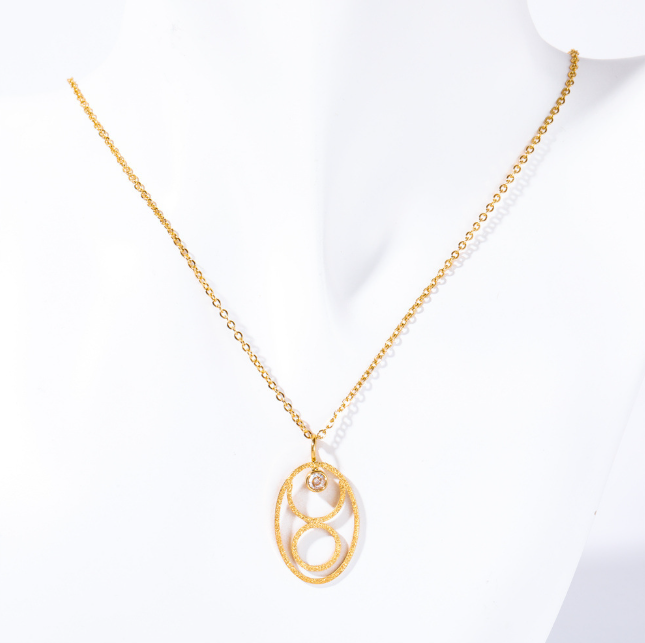 Stainless Steel Zodiac Rune Pendant Necklace