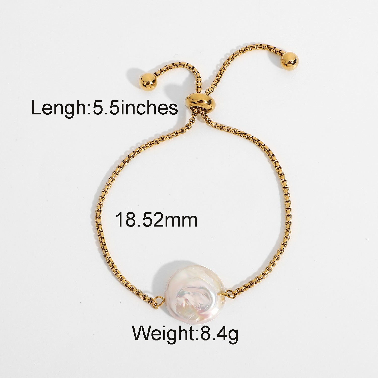 Adjustable Waterproof Freshwater Baroque Pearl Bracelet