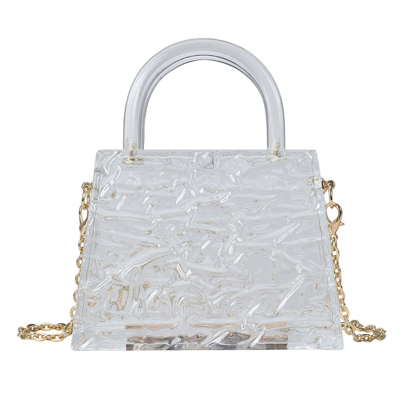 Ice Cracked Transparent Acrylic Portable Jelly Bag