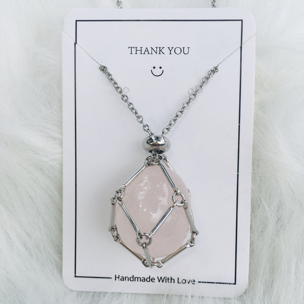 Crystal Raw Stone Pendant Necklace
