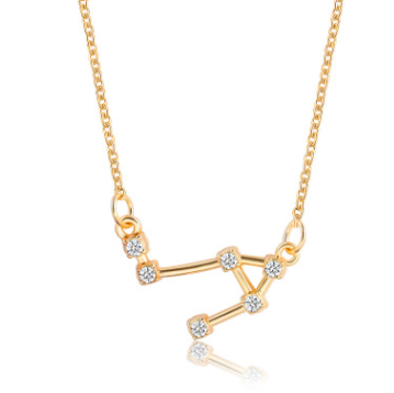 Zodiac Sign Necklace with Zircon Pendant