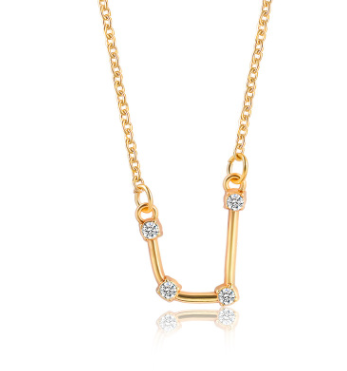 Zodiac Sign Necklace with Zircon Pendant