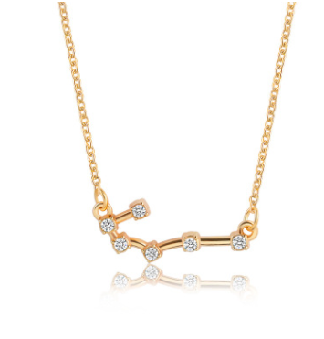 Zodiac Sign Necklace with Zircon Pendant