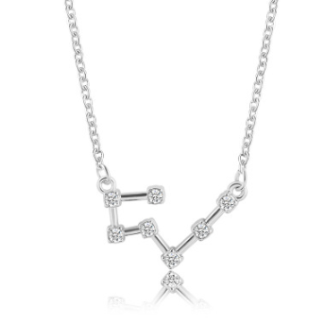 Zodiac Sign Necklace with Zircon Pendant