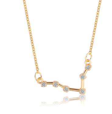 Zodiac Sign Necklace with Zircon Pendant