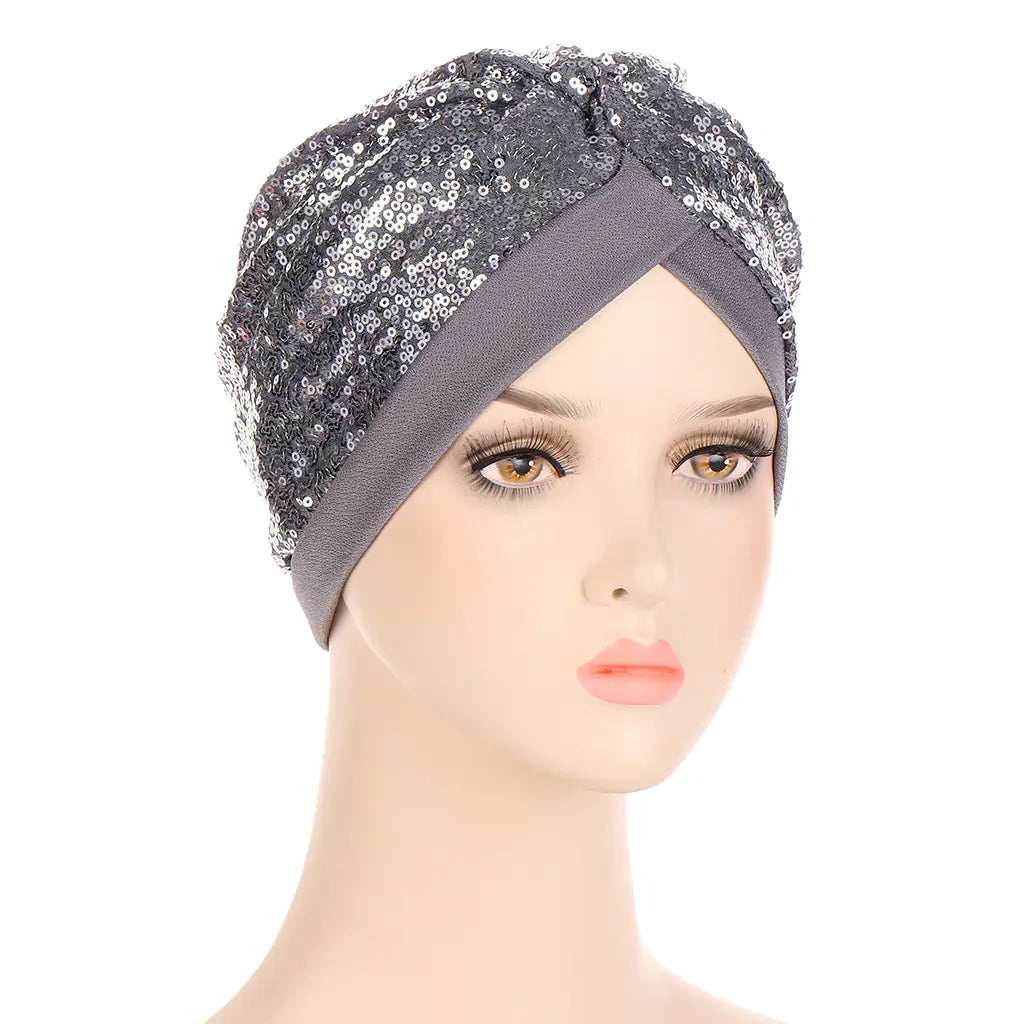 Sequin Turban Hat