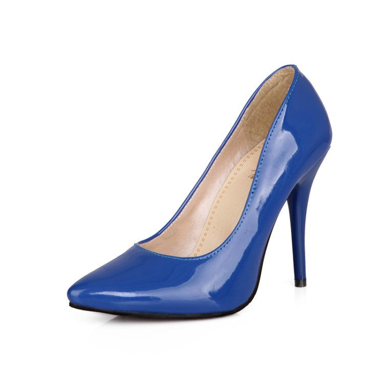 Women's Spring/Summer Patent Leather Pointed Heels