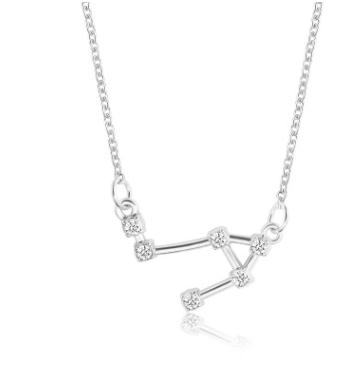 Zodiac Sign Necklace with Zircon Pendant